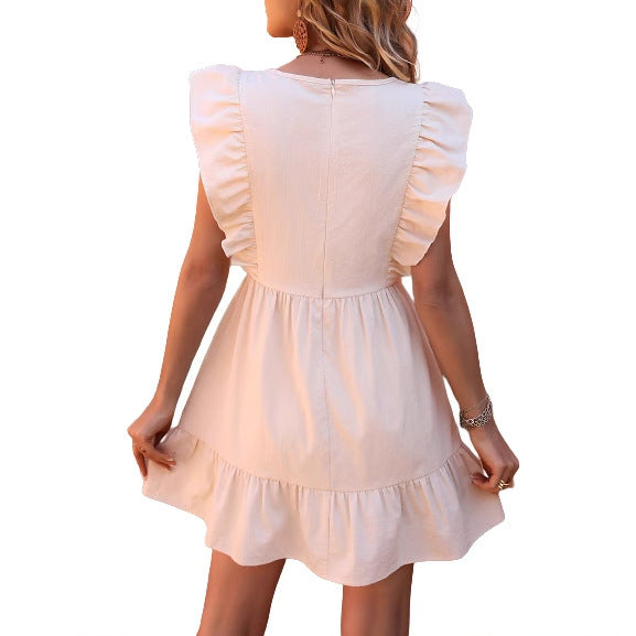Robe d'été pour femme avec des détails volantés et décolleté en V Chic und Stil