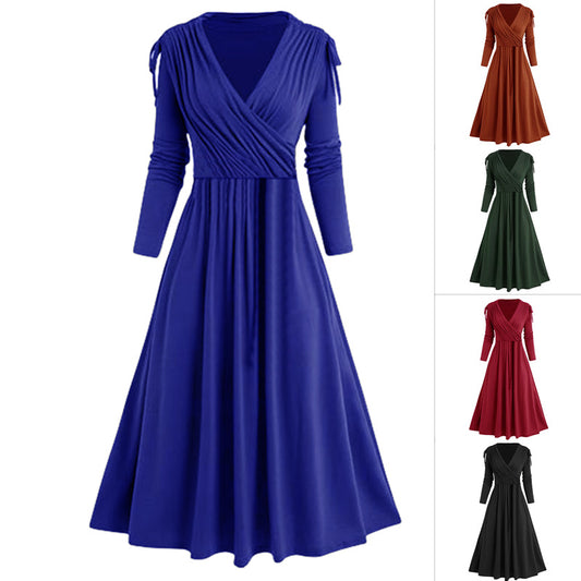 Robe midi femme avec effet drapé et manches longues Chic und Stil