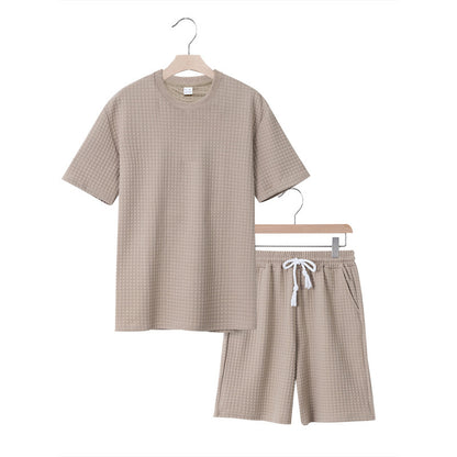 Ensemble décontracté à manches courtes pour femmes avec haut texturé et shorts Chic und Stil