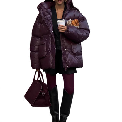 Dames Doudoune d'hiver avec cordon de taille ajustable et capuche Chic und Stil