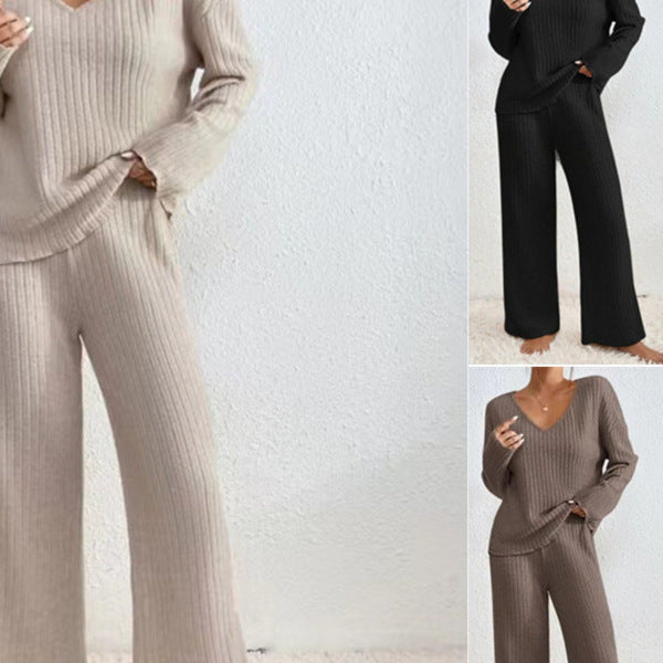 Women Casual Knit Top and Pants Set Chic and Style