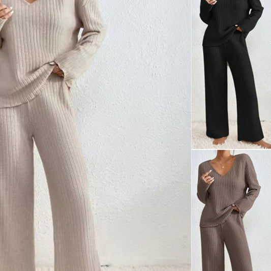 Women Casual Knit Top and Pants Set Chic and Style