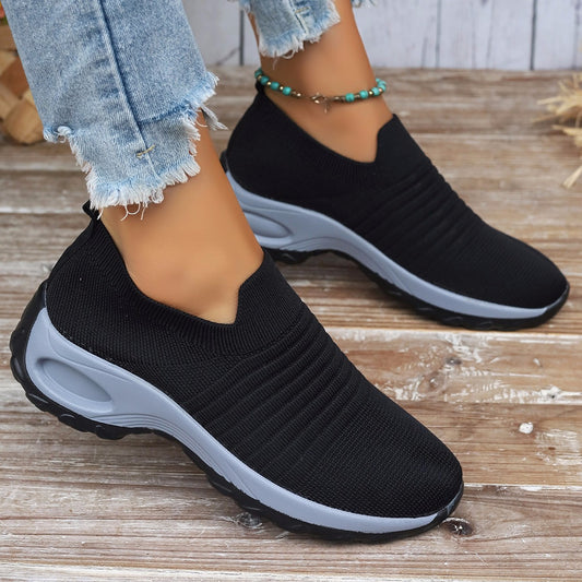 Dames Baskets Slip-On Respirantes avec Insert Élastique Chic und Stil
