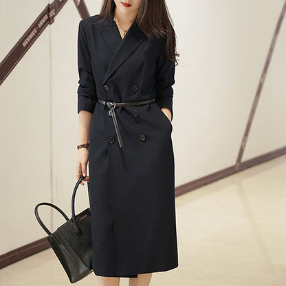 Robe midi femme cintrée à double boutonnage avec ceinture Chic und Stil