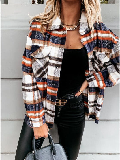 Chemise surchemise à carreaux pour femmes en flanelle douce Chic und Stil