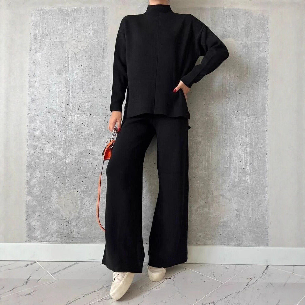 Women Elegant and Casual Lounge Set with a Loose Top and Flared Pants Chic and Style