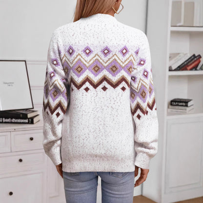Pull en maille pour femmes avec motif géométrique et coupe décontractée Chic und Stil