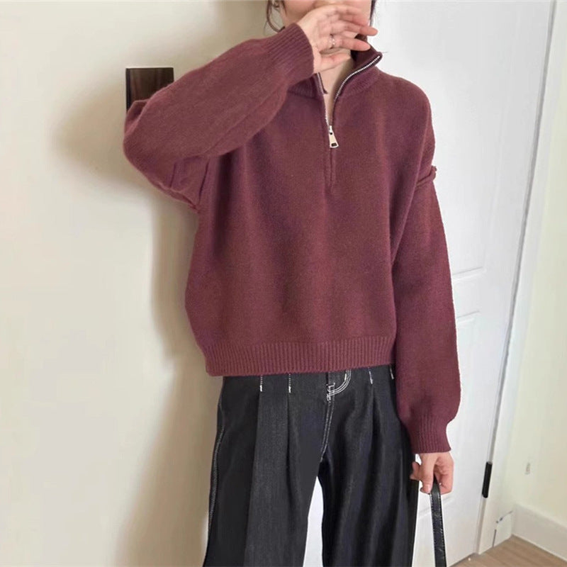 Pull décontracté pour femmes avec short zip et coupe relaxe Chic und Stil