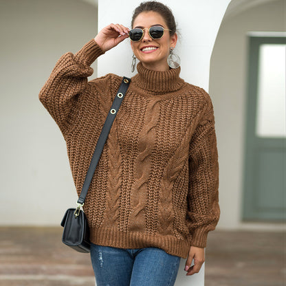 Pull en grosse maille pour femmes avec col montant et design de torsades texturé Chic und Stil