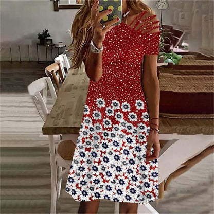 Robe haute-bas florale Damen Chic und Stil