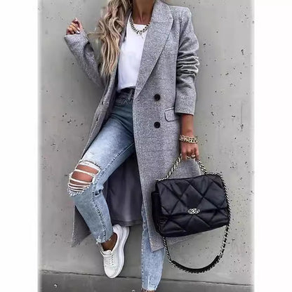 Robe maxi à fleurs pour femmes avec un élégant col à revers et un ourlet évasé Chic und Stil
