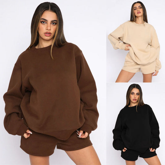Ensemble décontracté de sweatshirt et shorts pour femmes Chic und Stil