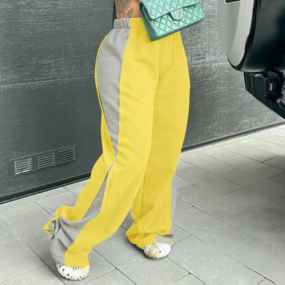 Casual women's sports pants with colorful side inserts and an elastic waistband Chic and Style