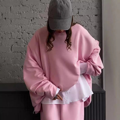 Dames confortable pull surdimensionné et ensemble pantalon lounge Chic und Stil