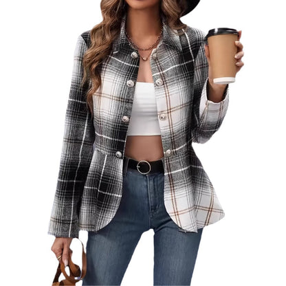 Chic und Stil élégante veste à carreaux femmes