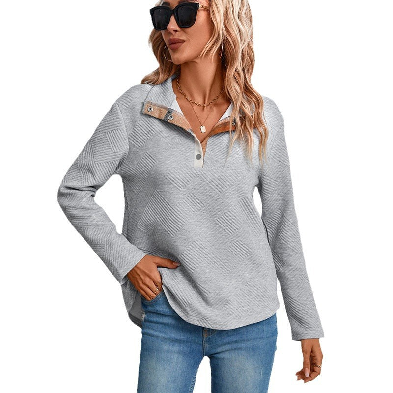 Pull décontracté pour femmes avec fermeture éclair et design texturé Chic und Stil