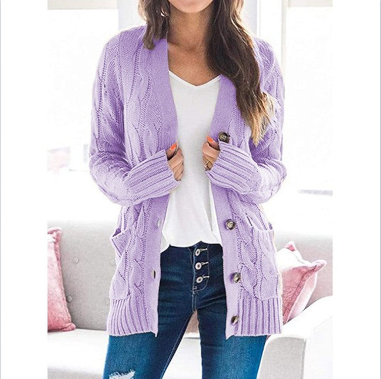 Cardigan en tricot ample pour femmes avec poches pratiques et détail de bouton Chic und Still