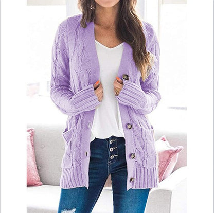 Cardigan en tricot ample pour femmes avec poches pratiques et détail de bouton Chic und Still