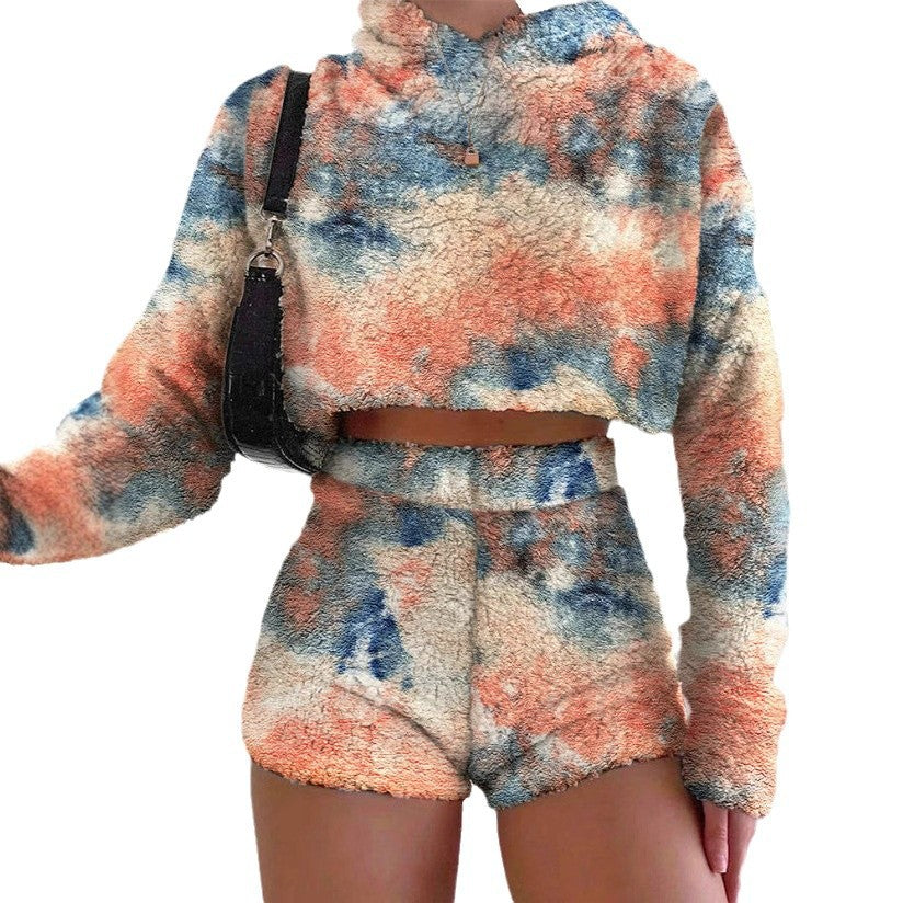 Dames ensemble confortable de hoodie et de shorts Chic und Stil