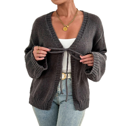 Cardigan en tricot confortable pour femmes avec un lien moderne Chic und Stil