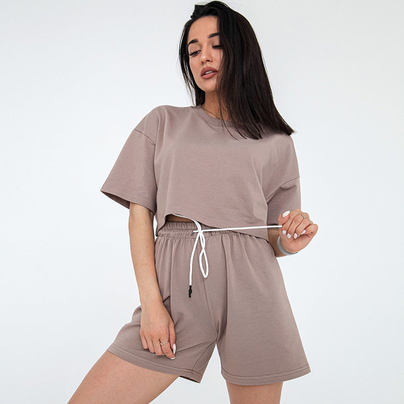 Chic and Style casual crop top and shorts set for women