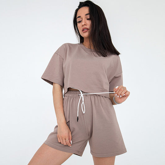 Chic and Style casual crop top and shorts set for women