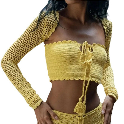 Robe au crochet pour femmes avec insert élastique et lacets détaillés Chic und Stil