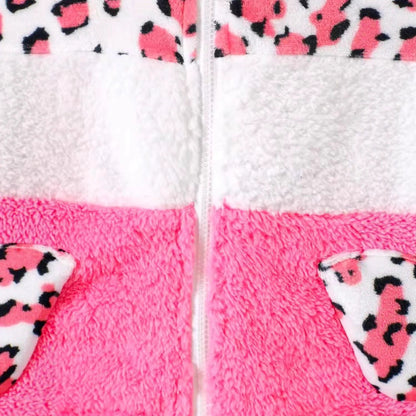 Dames gilet en polaire avec imprimé léopard tendance et design color block Chic und Stil