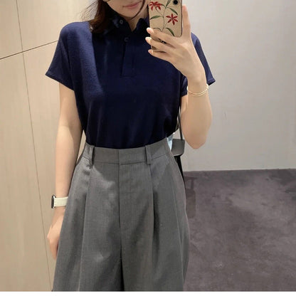 Chemise polo classique à manches courtes pour femmes Chic und Stil