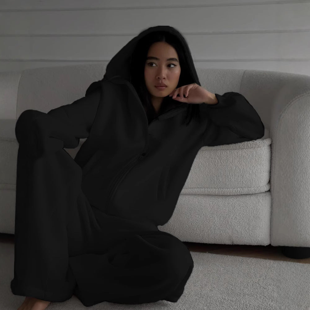 Dames combinaison décontractée avec capuche et fermeture éclair Chic und Stil