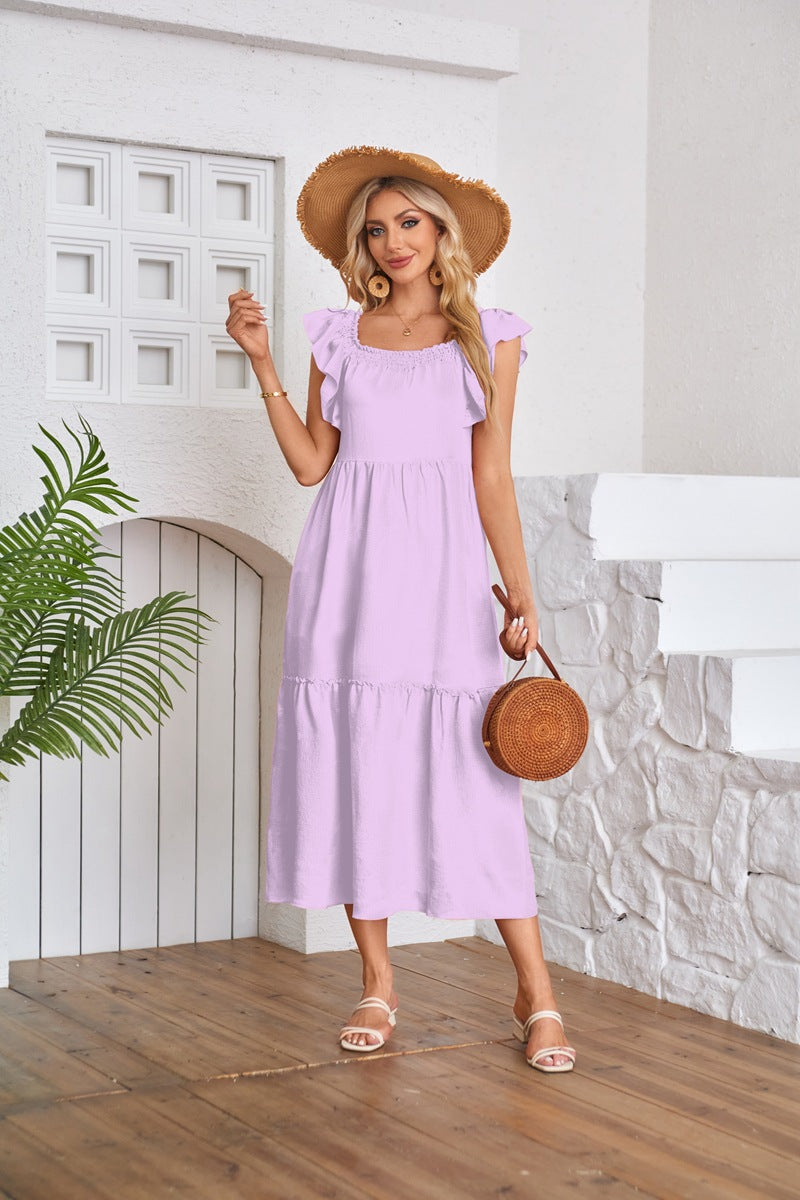 Robe maxi pour femmes avec détails en volants Chic und Stil