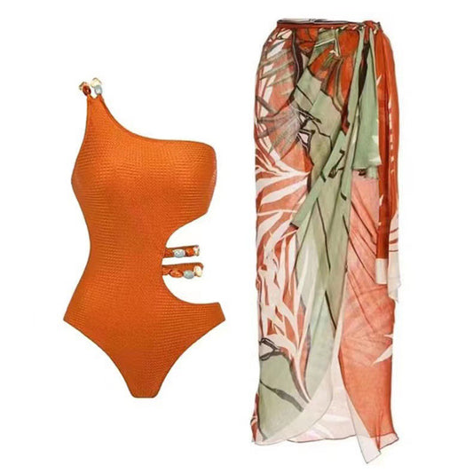 Maillot de bain une pièce pour femme avec découpes raffinées et jupe élégante Chic und Stil