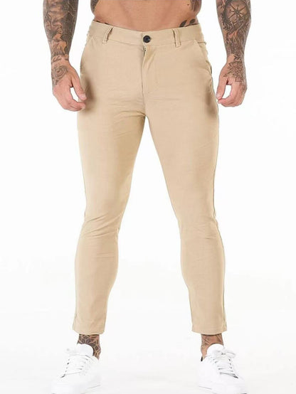 Elegant and comfortable slim fit pants for men with elastic waist and functional pockets Chic and Style