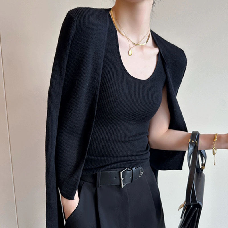 Dames cardigan léger et décontracté avec une fine structure en rib Chic und Stil