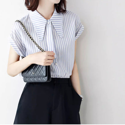 Chemisier rayé à boutons pour femmes avec détail à nouer Chic und Stil