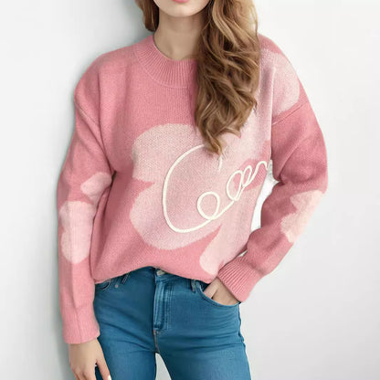 Pull confortable pour femmes avec inscription créative et design moderne Chic und Stil
