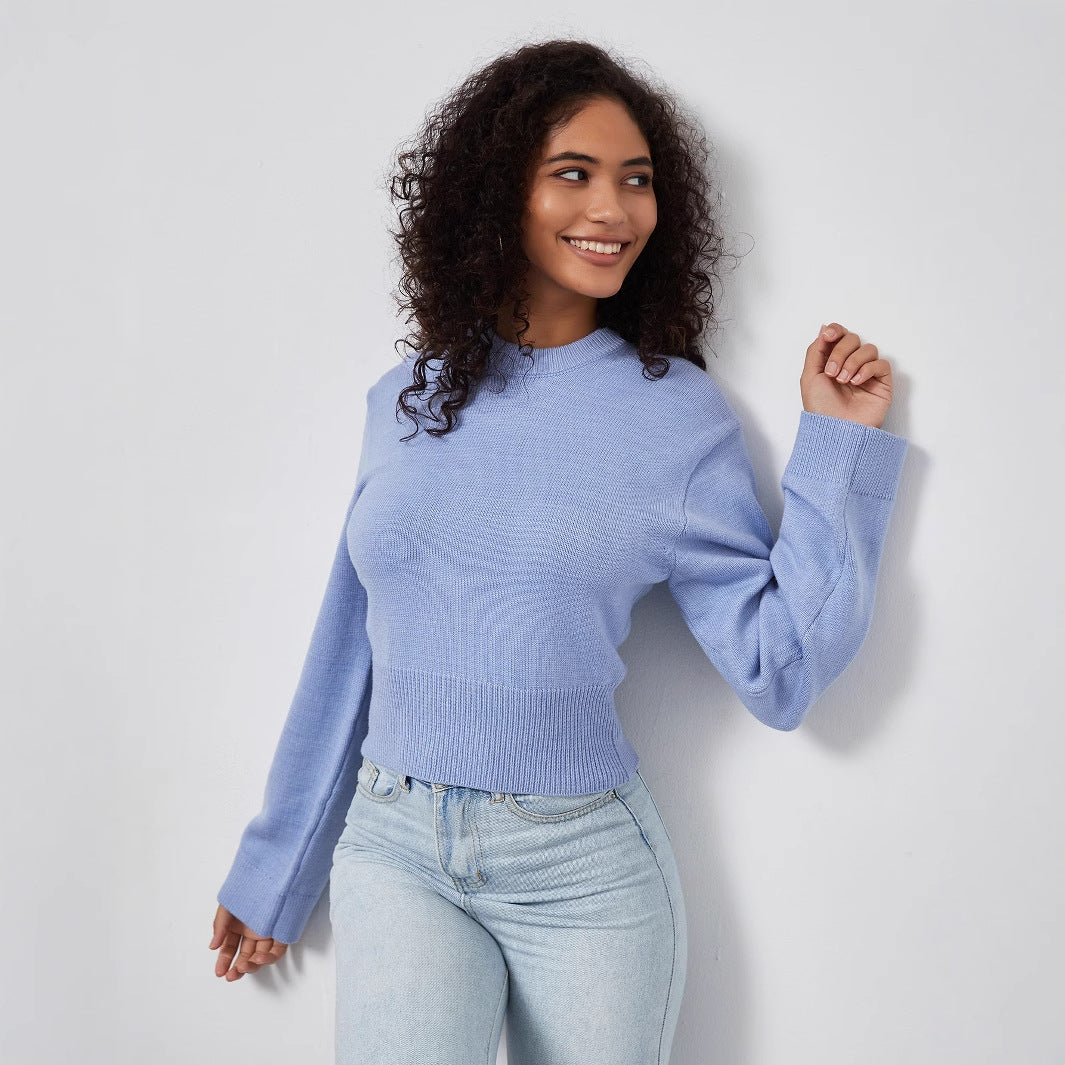 Pull féminin décontracté avec des manches évasées Chic und Stil
