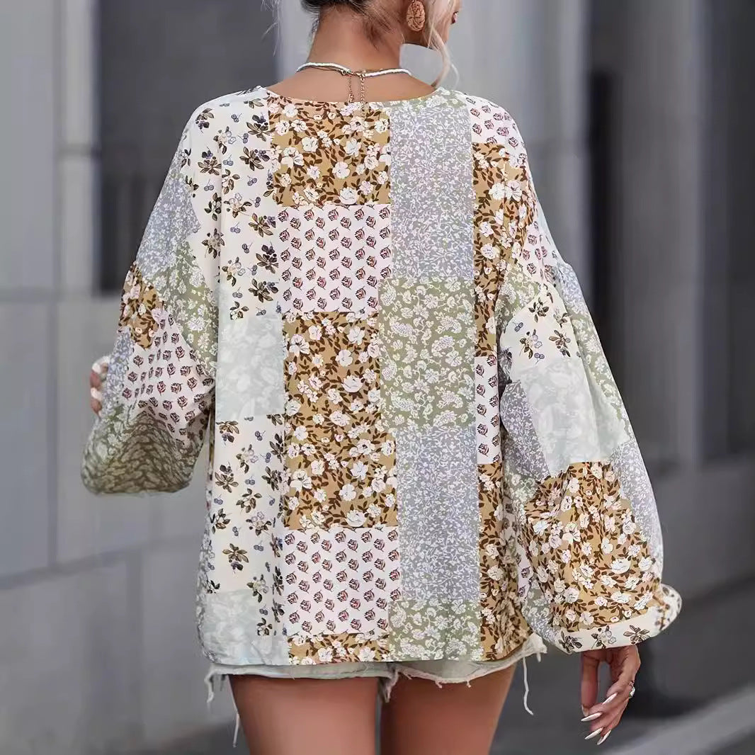 Chemisier femme avec un design patchwork unique Chic und Stil