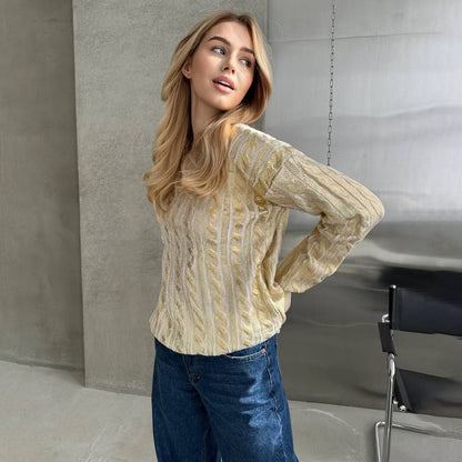 Pull en grosse maille pour femmes avec motif de tressage détaillé et coupe oversize Chic und Stil