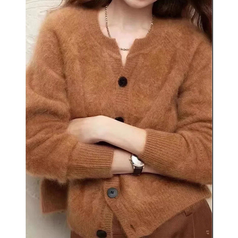 Cardigan Boutonné Tricoté Confort Femme Chic und Stil