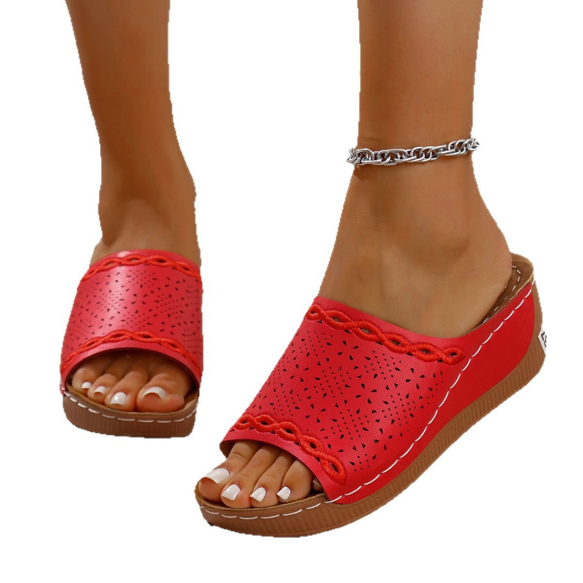 Sandales compensées à semelle perforée pour femmes Chic und Stil