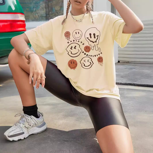 T-shirt oversize pour femmes avec impression graphique créative et coupe décontractée Chic und Stil