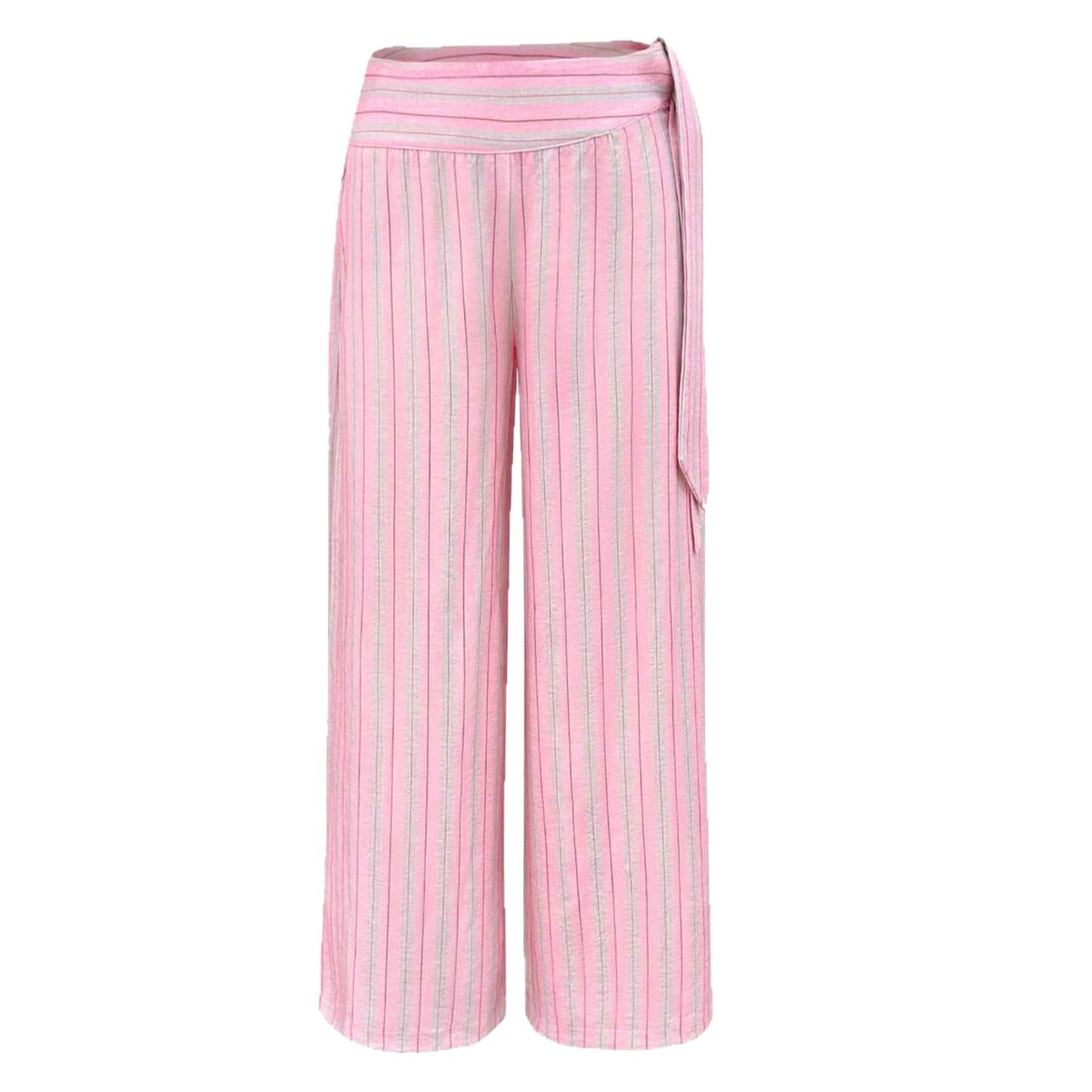 Ladies Elegant and Casual Palazzo Pants with Side Tie Belt Chic and Style