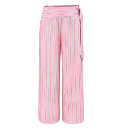 Ladies Elegant and Casual Palazzo Pants with Side Tie Belt Chic and Style