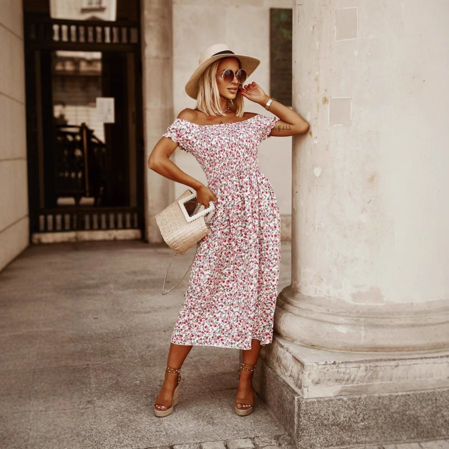 Chic and stylish off shoulder floral maxi dress for women