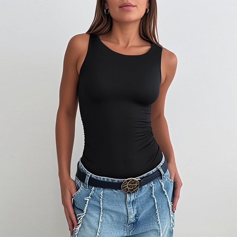 Dames Fronce Combinaison Débardeur Chic und Stil