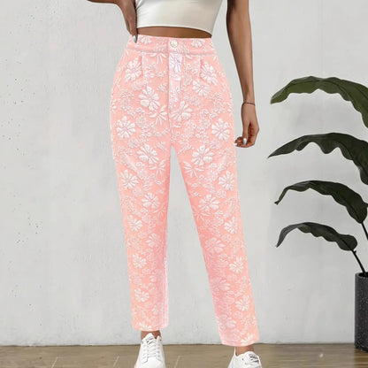 Pantalon à fleurs pour dames au style décontracté élégant Chic und Stil