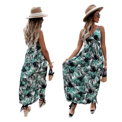 Robe Maxi Tropical Bohème Femme Chic und Stil