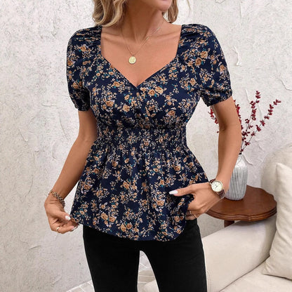 Chemisier pour femmes avec des manches bouffantes et un motif floral Chic und Stil