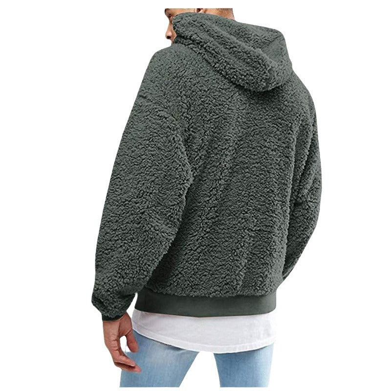 Homme pull à capuche en polar douillet avec col haut Chic und Stil